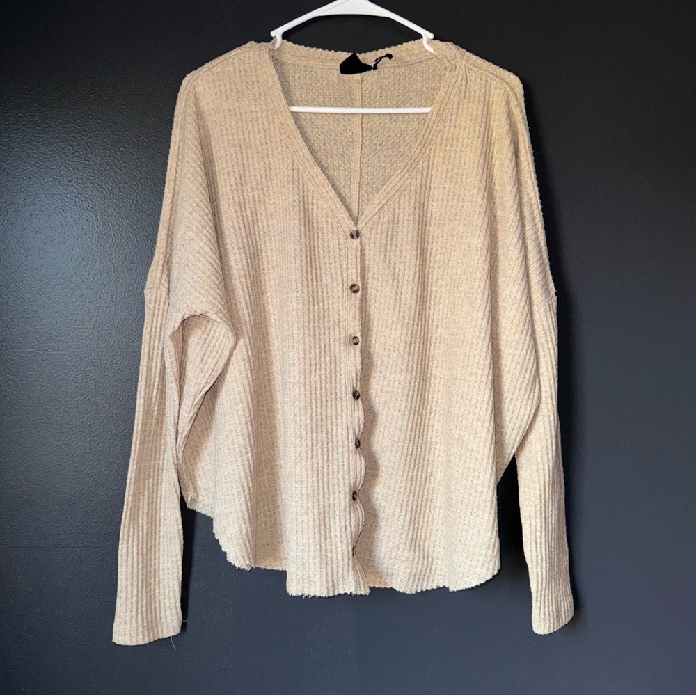 Urban Outfitters Out From Under Button Up Waffle Long Sleeve